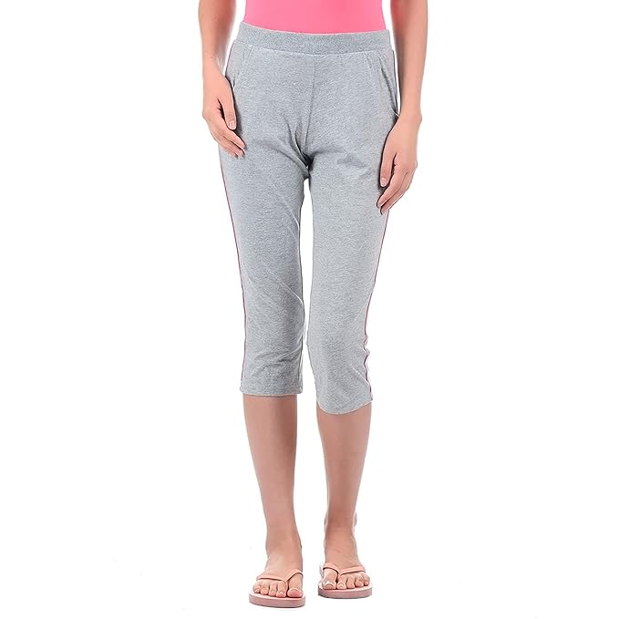 Women Solid Cotton Rich Sleepwear/Loungewear Capris