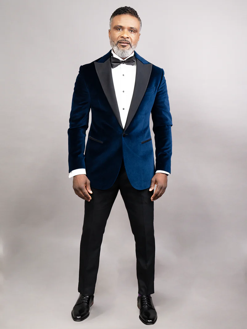 PEAK LAPEL BLUE VELVET | DINNER JACKET