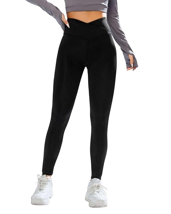 Premium Gym Leggings Yoga Pants with Crossover Belt - Women's Active Wear | Yoga Pants | Zumba Leggings