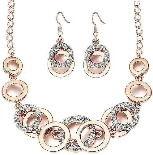 Jewellery Sets for Women Crystal Studded Necklace Jewellery set Bracelet with Earrings For Girls/Women