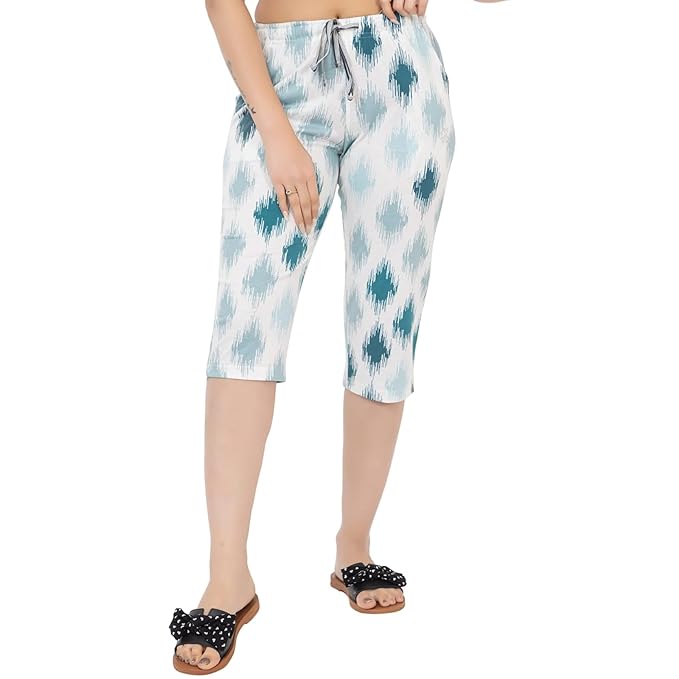 Printed Cotton Capris for Women