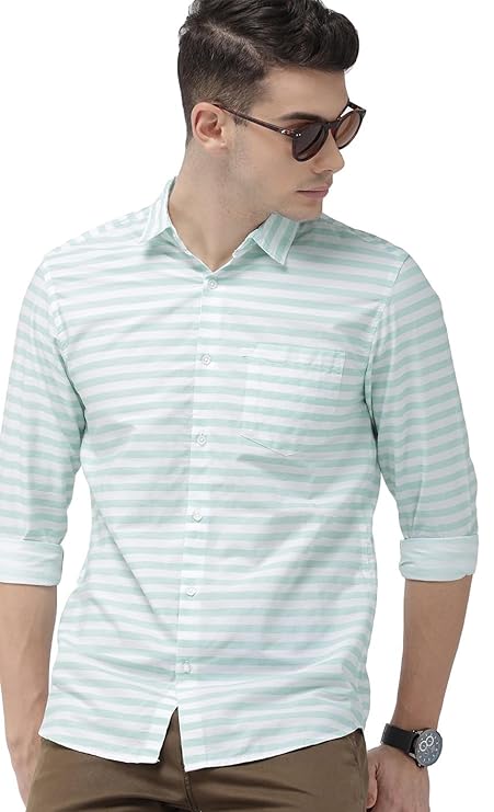 Men's Classic Fit Cotton Casual Super Striped Shirt for Men Full Sleeves