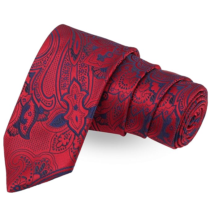 The Crimson Styled Red Colored Microfiber Necktie For Men