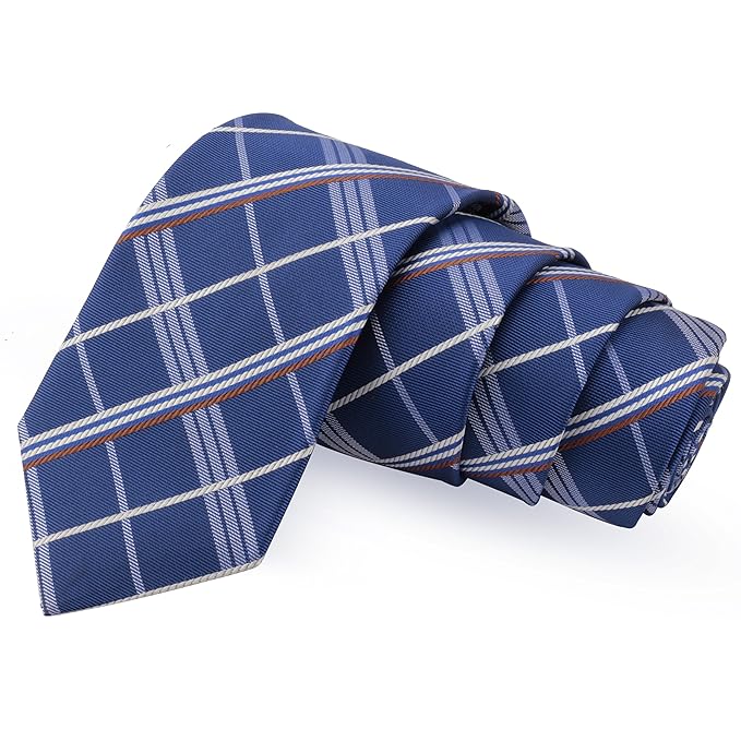 Blue & White Colored Microfiber Necktie for Men