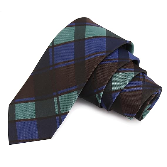 Green & Black & Blue & Brown Colored Microfiber Necktie for Men