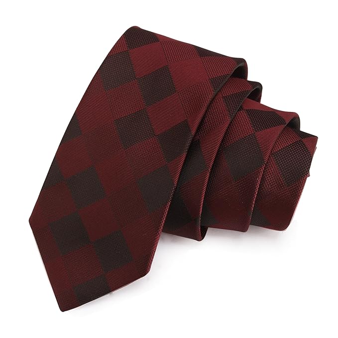 Men's Maroon & Black Color Necktie